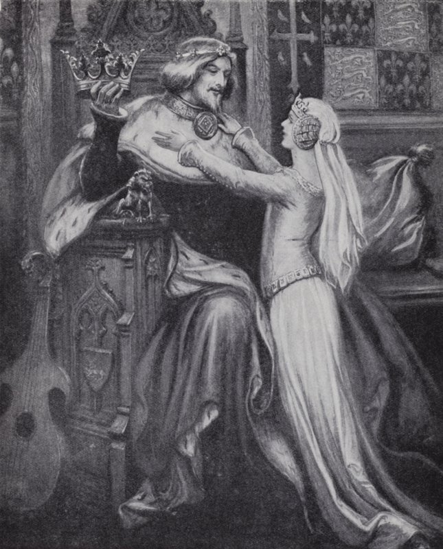 Král Richard II. s mladou Isabellou z Valois (litho) od Paul (after) Hardy
