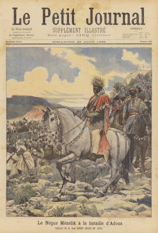 Negus Menelik v bitvě u Adwy od Paul Buffet