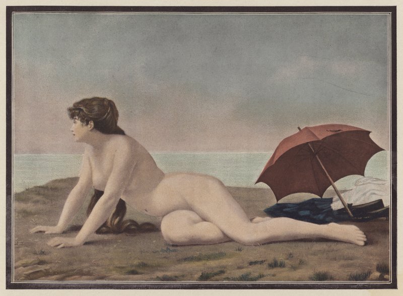 Na břehu jezera (barva litho) od Paul Celestin Nanteuil