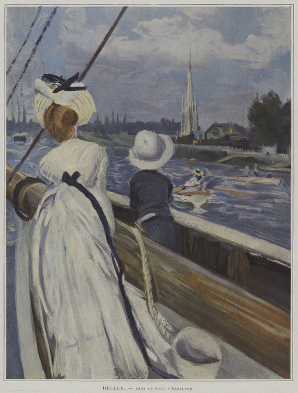 V přístavu Harfleur od Paul Cesar Helleu