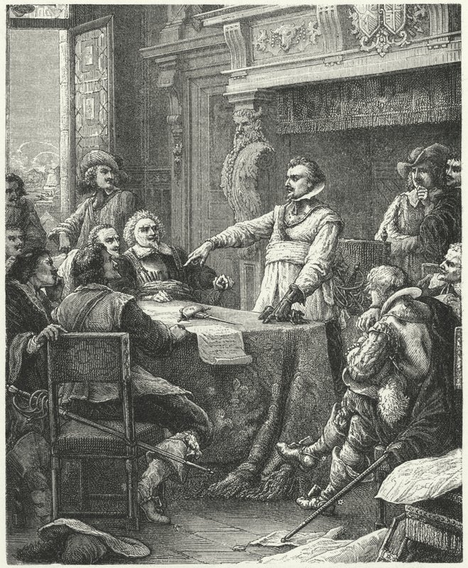 Jean Guiton mezi obránci La Rochelle od Paul Dominique Philippoteaux