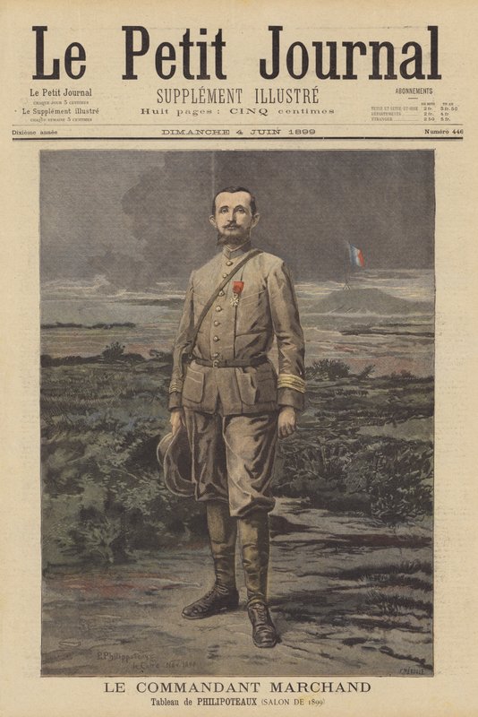Major Jean-Baptiste Marchand , francouzský voják a průzkumník od Paul Dominique Philippoteaux