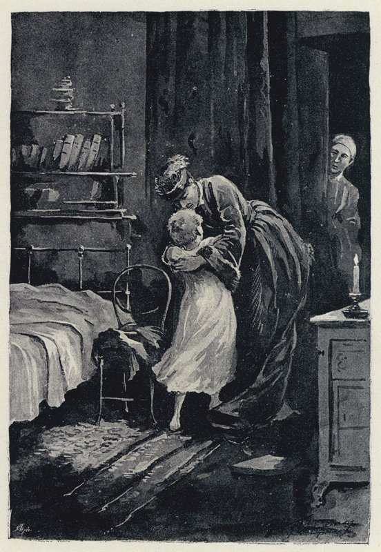 Ilustrace pro Annu Kareninu: Annina ukradená návštěva u jejího dítěte (litho) od Paul Frenzeny