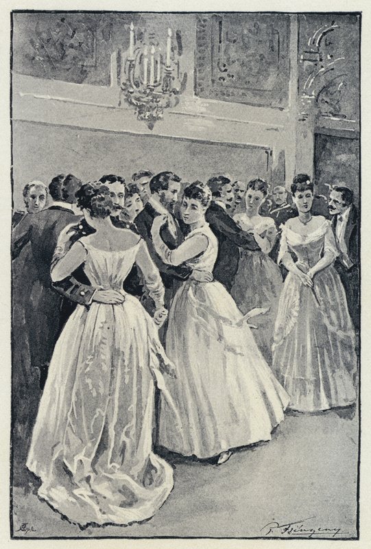 Ilustrace pro Anna Karenina: Kitty at the ball (litho) od Paul Frenzeny