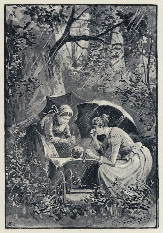 Ilustrace pro Anna Karenina: Bouře v Kolok Woods (litho) od Paul Frenzeny