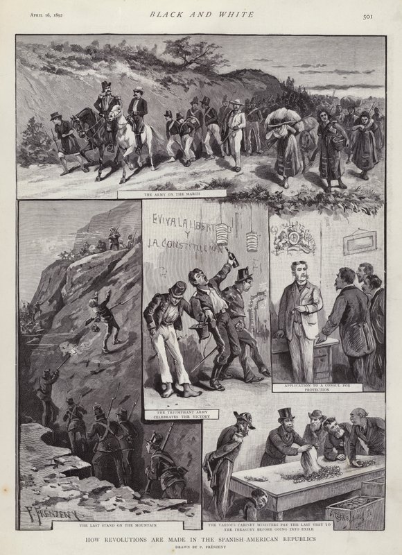 Revoluce v Latinské Americe (litho) od Paul Frenzeny