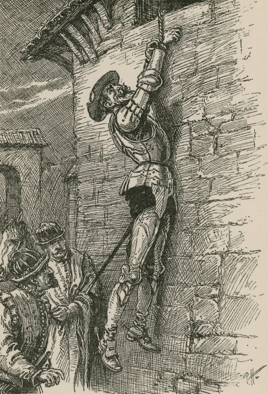 Nevyhnutelně spadl na zem, aniž by jeho zápěstí bylo bezpečně připevněno k provazu od Paul Hardy