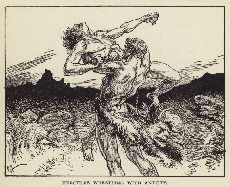 Herkules zápasí s Antaeem od Paul Hardy