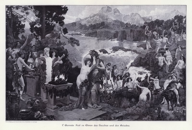 Slavnost na počest Bakcha a Ariadny (rytina) od Paul Jean Gervais