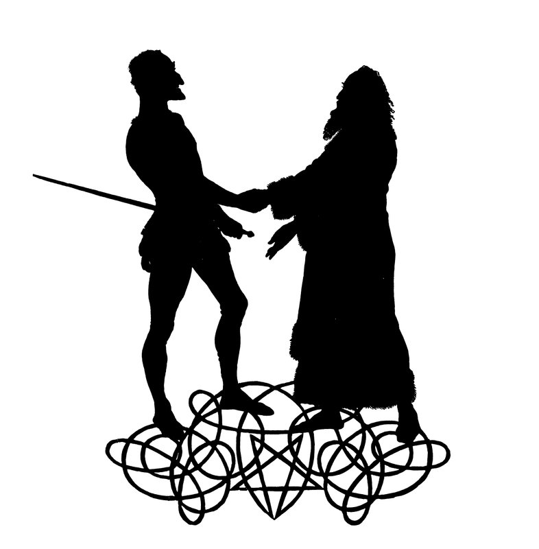 Faust a Mefistofeles (rytina) od Paul Konewka