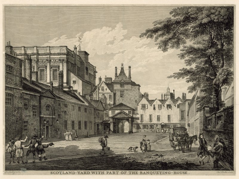 Scotland Yard s částí Banqueting House od Paul Sandby