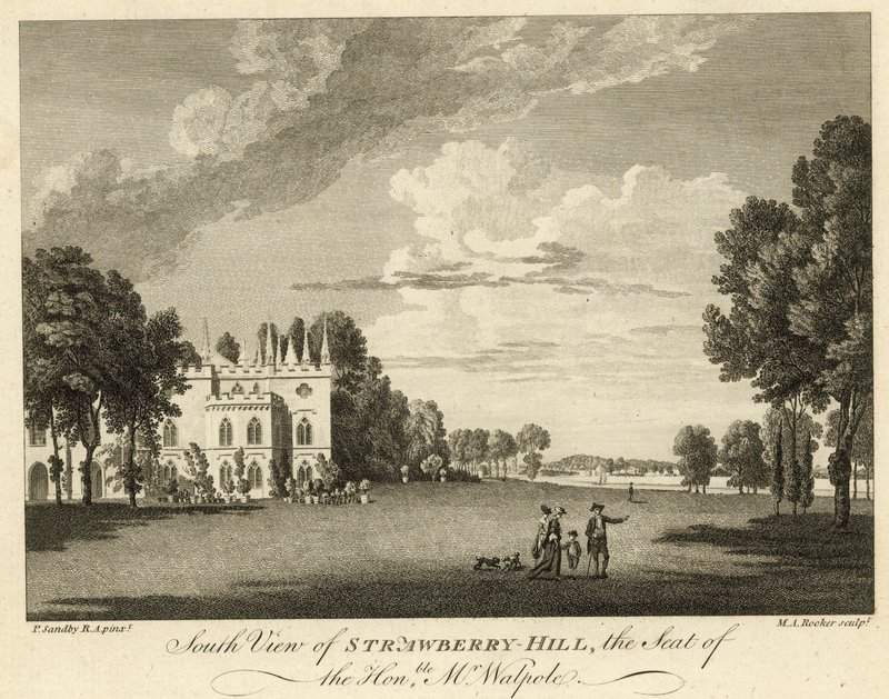 Jižní pohled na Strawberry Hill, Twickenham, Londýn, sídlo ctihodného Horace Walpolea od Paul Sandby