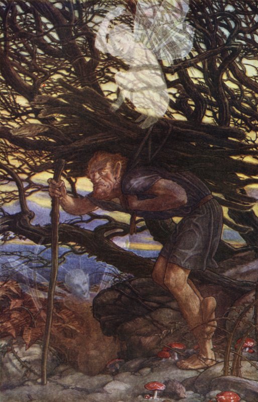 Bouře od Williama Shakespeara, dějství II, scéna 2 (barevné lito) od Paul Vincent Woodroffe