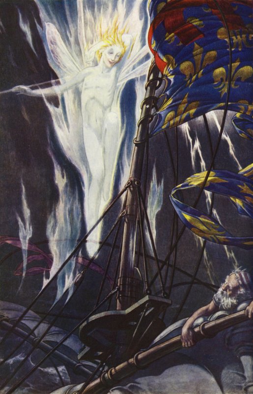 Bouře od Williama Shakespeara, dějství I, scéna 2 (barevné lito) od Paul Vincent Woodroffe