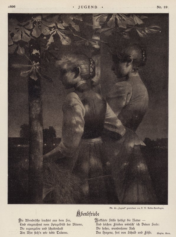 Večerní mír (litho) od Paul Wilhelm Keller Reutlingen