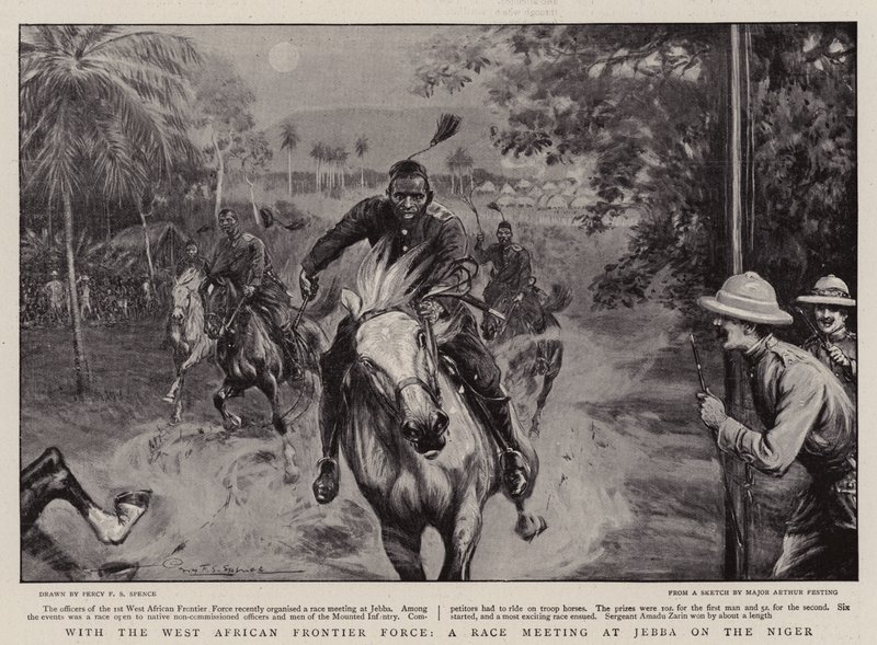 S West African Frontier Force, závodní setkání v Jebba na Nigeru od Percy F.S. Spence