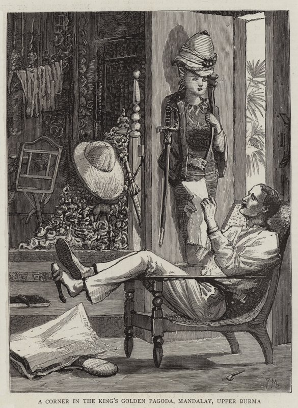Roh v královské zlaté pagodě, Mandalay, Horní Barma od Percy Macquoid