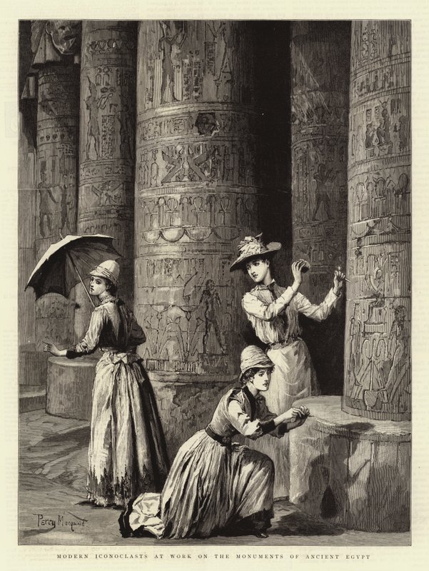 Moderní obrazoborci při práci na památkách starověkého Egypta od Percy Macquoid