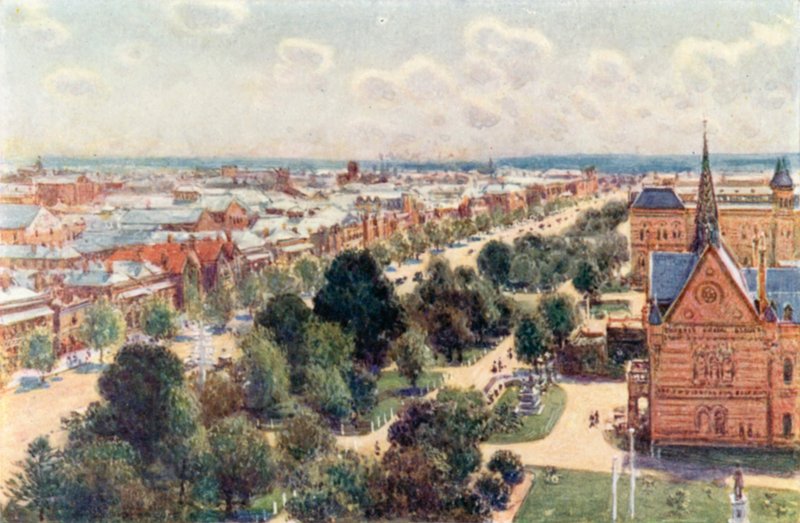 Zahradní ulice Adelaide (barevné lito) od Percy F.S. (after) Spence