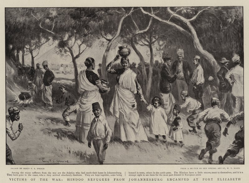 Oběti války, Hindoo uprchlíci z Johannesburgu se utábořili v Port Elizabeth od Percy F.S. Spence