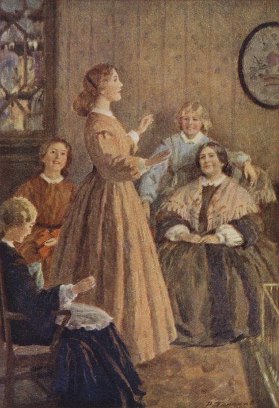 Ilustrace pro malé ženy Louisa M Alcott (barevné lito) od Percy Tarrant