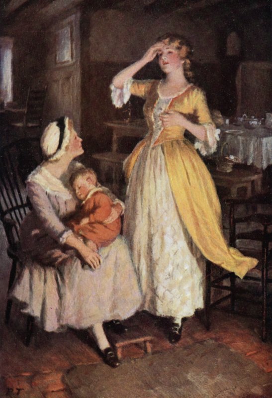 Ilustrace pro Bouřlivé výšiny od Emily Bronteové (barevné lito) od Percy Tarrant