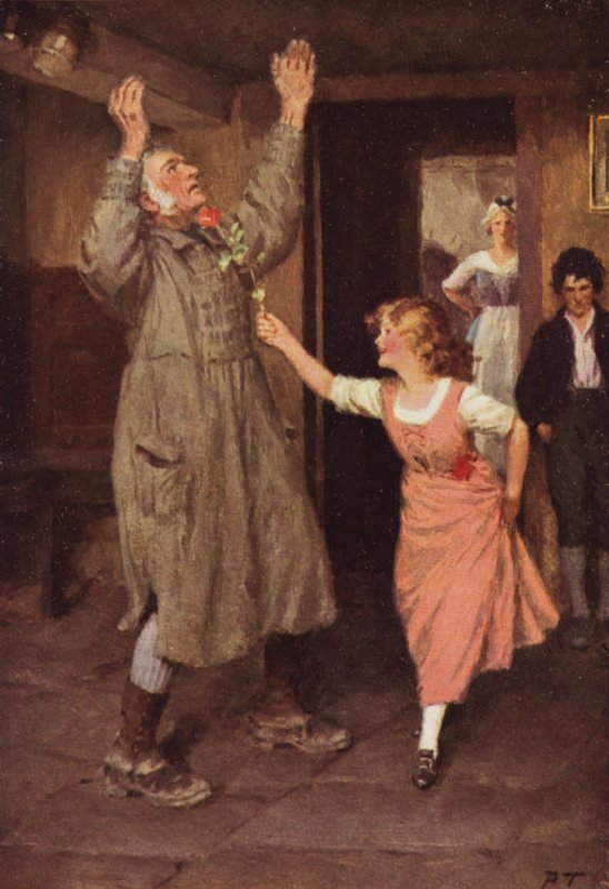 Ilustrace pro Bouřlivé výšiny od Emily Bronteové (barevné lito) od Percy Tarrant