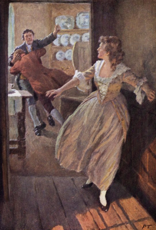 Ilustrace pro Bouřlivé výšiny od Emily Bronteové (barevné lito) od Percy Tarrant