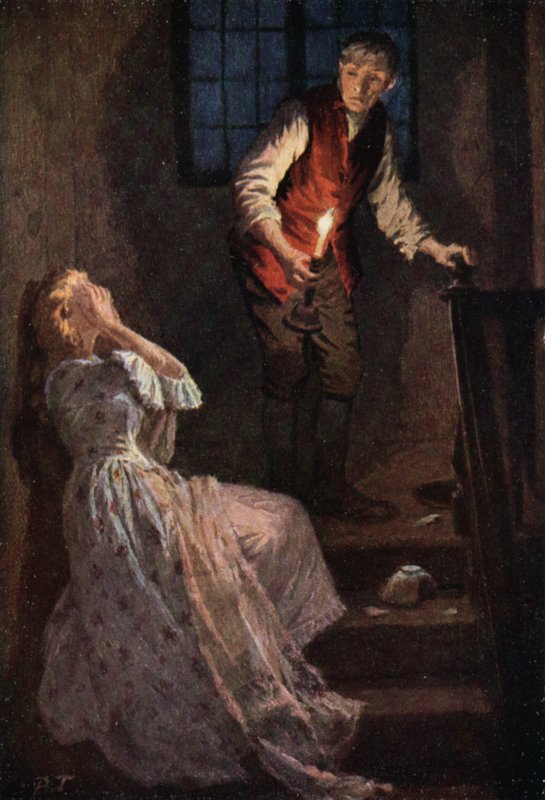 Ilustrace pro Bouřlivé výšiny od Emily Bronteové (barevné lito) od Percy Tarrant