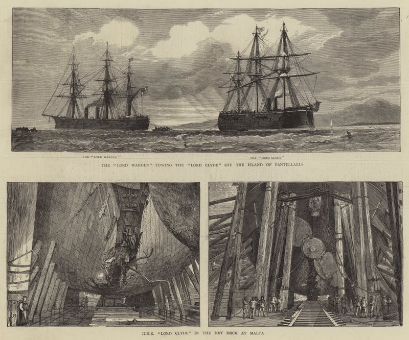 HMS Lord Clyde od Percy William Justyne