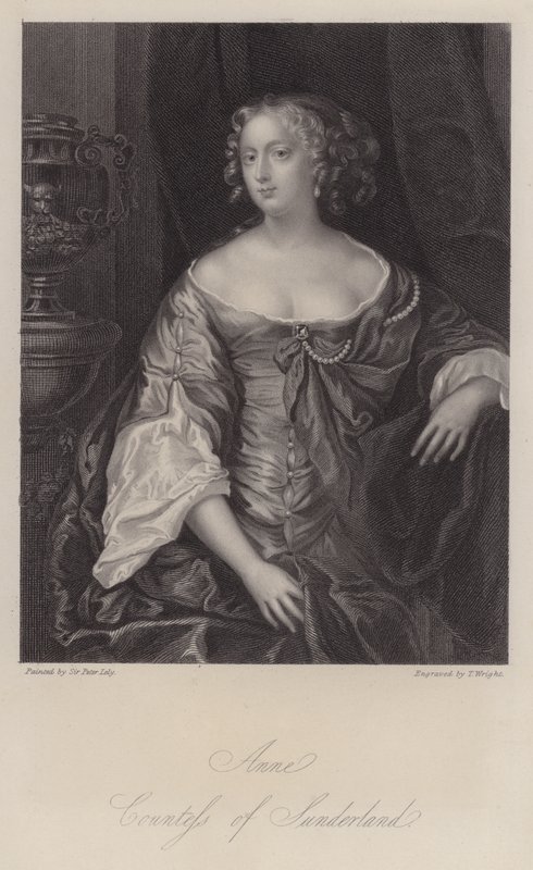 Anne Spencer, 3. hraběnka ze Sunderlandu (rytina) od Peter (after) Lely