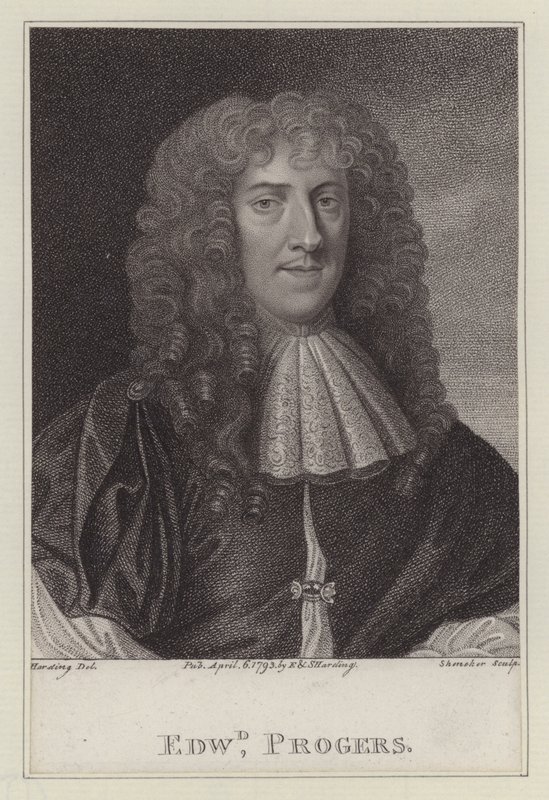 Edward Progers, ženich do ložnice krále Karla II. (rytina) od Peter (after) Lely