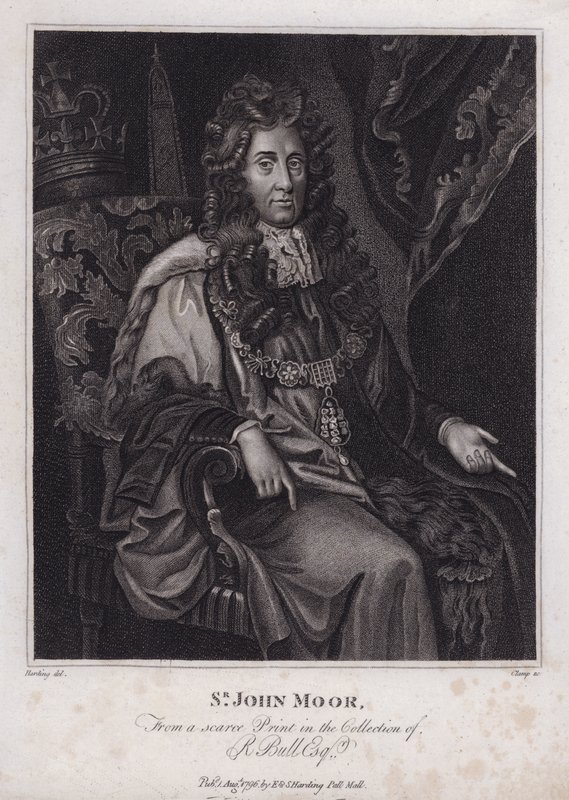 Sir John Moore , anglický politik, poslanec a primátor Londýna (rytina) od Peter (after) Lely