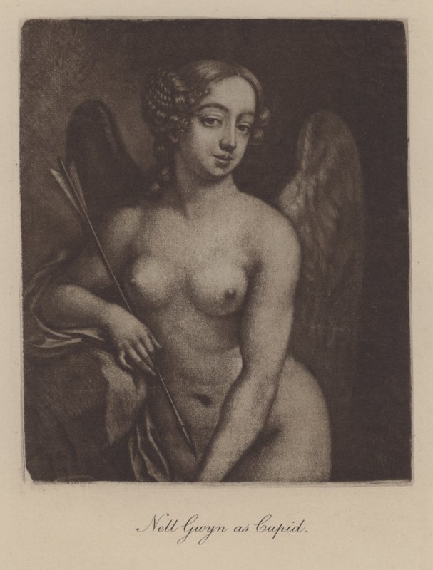 Nell Gwyn jako Cupid (mezzotinta) od Peter Cross