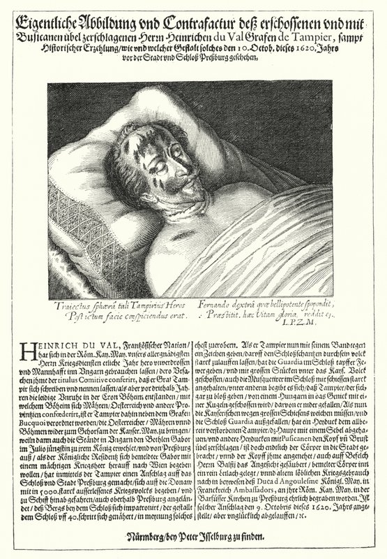 Tělo Henri du Val, hrabě de Dampierre od Peter Isselburg