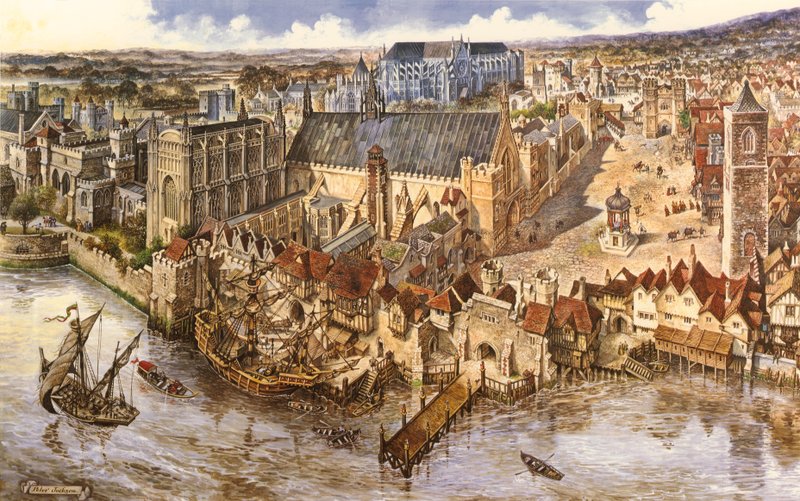 Pohled z ptačí perspektivy na Westminster od Peter Jackson