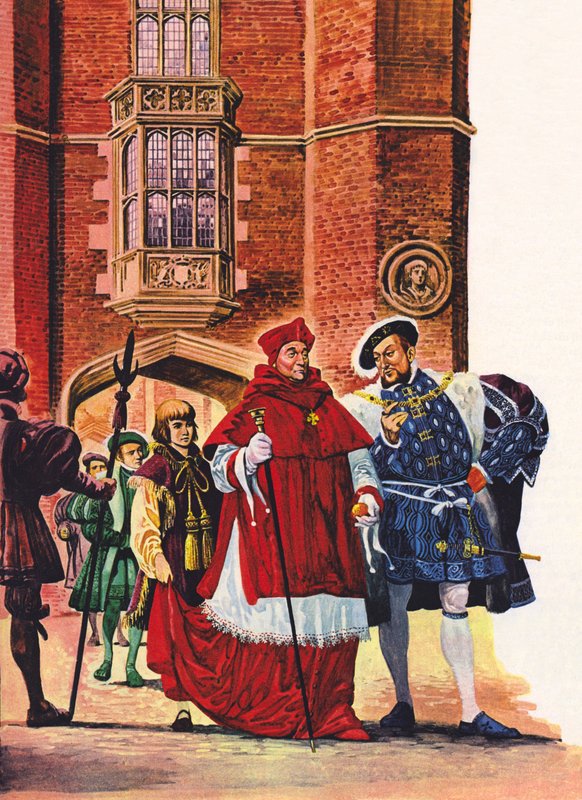 Kardinál Wolsey a král Jindřich VIII v Hampton Court od Peter Jackson