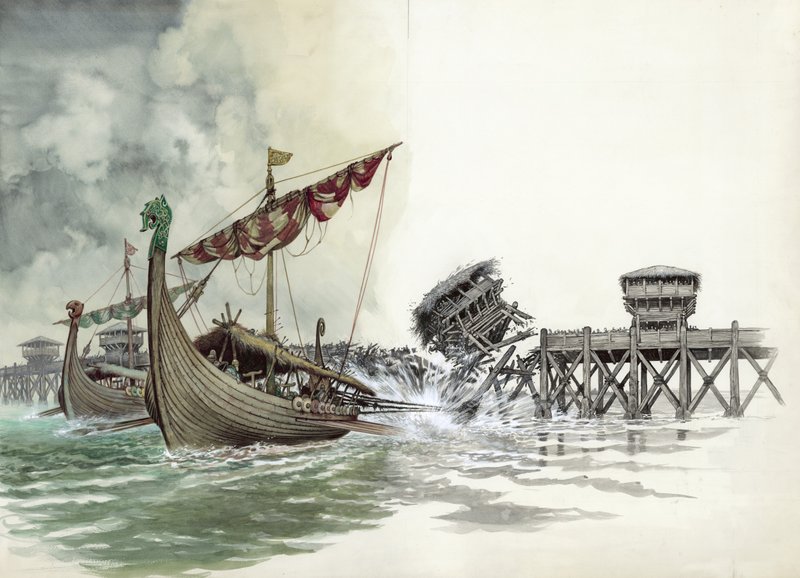 London Bridge byl stržen při vikingském útoku vedeném Olafem The Norsemanem v roce 1014 od Peter Jackson