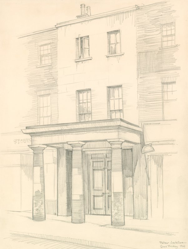 Marylebone Theatre, Londýn, vchod v Church Street, postavený v roce 1837 od Peter Jackson