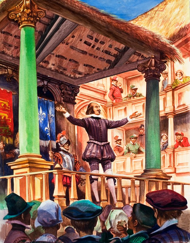 Shakespeare na scéně nově postaveného divadla Globe od Peter Jackson