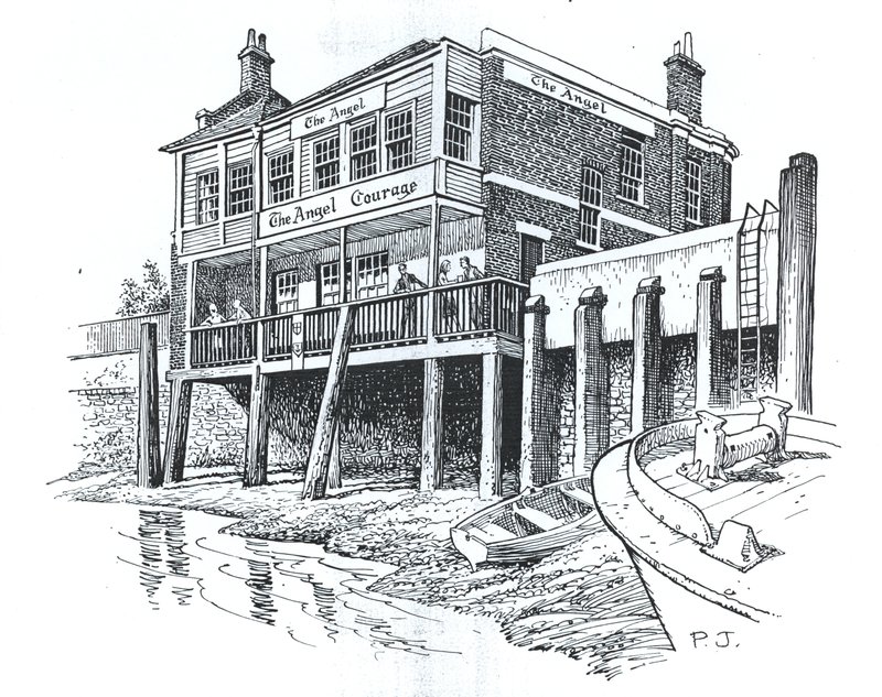 The Angel, Bermondsey, Londýn (inkoust na papíře) od Peter Jackson