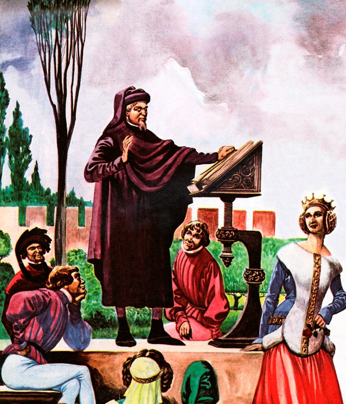 Básník Chaucer čte u soudu od Peter Jackson