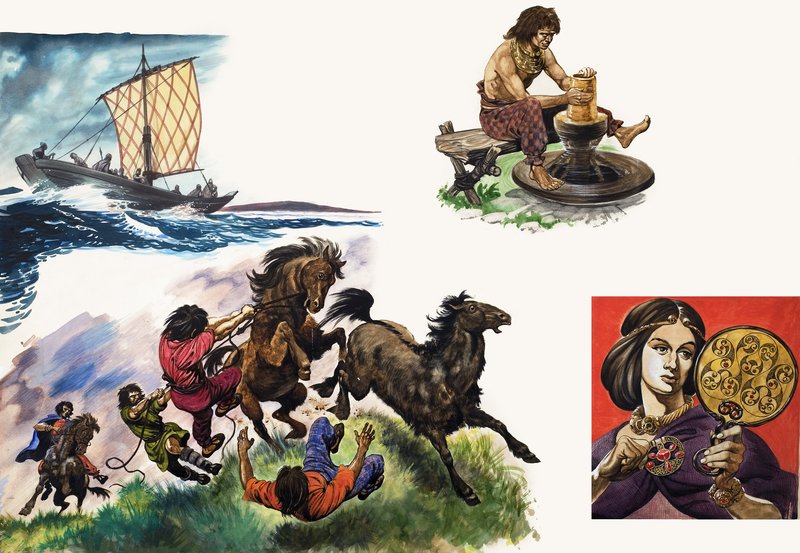 Když Keltové přišli do Británie, ilustrace z knihy "Poklad od Peter Jackson