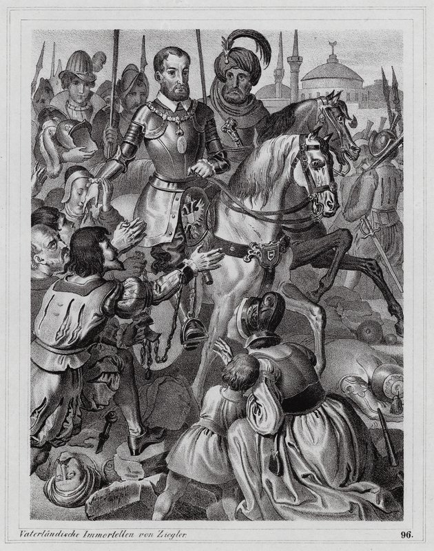 Karel V. osvobozuje křesťanské otroky z Tunisu od Peter Johann Nepomuk Geiger