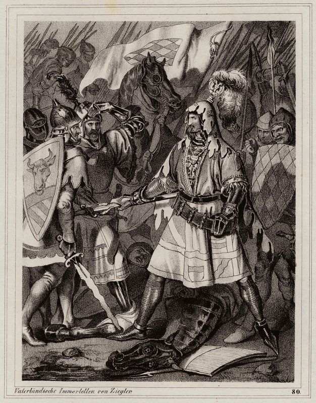 Jan Slepý, český král (rytina) od Peter Johann Nepomuk Geiger