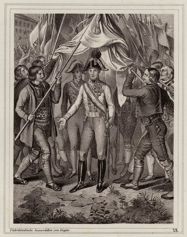 Obyvatelé Tyrolska vzdávají hold Františku I. Rakouskému od Peter Johann Nepomuk Geiger