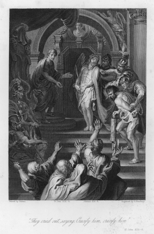 Ecce Homo, St John XIX, 6 (rytina) od Peter Paul (after) Rubens