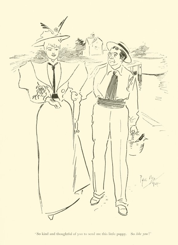 Kreslený film od Phila Maye z 90. let 19. století (litho) od Phil May