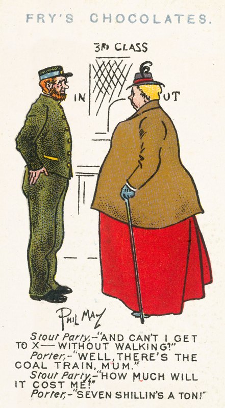 Skica Phila Maye (barevná litografie) od Phil May