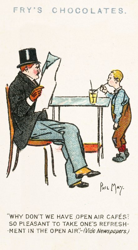 Skica Phila Maye (barevná litografie) od Phil May